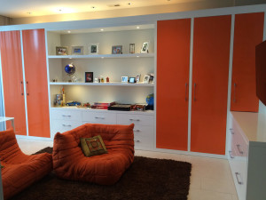 Orange Built-In Closet